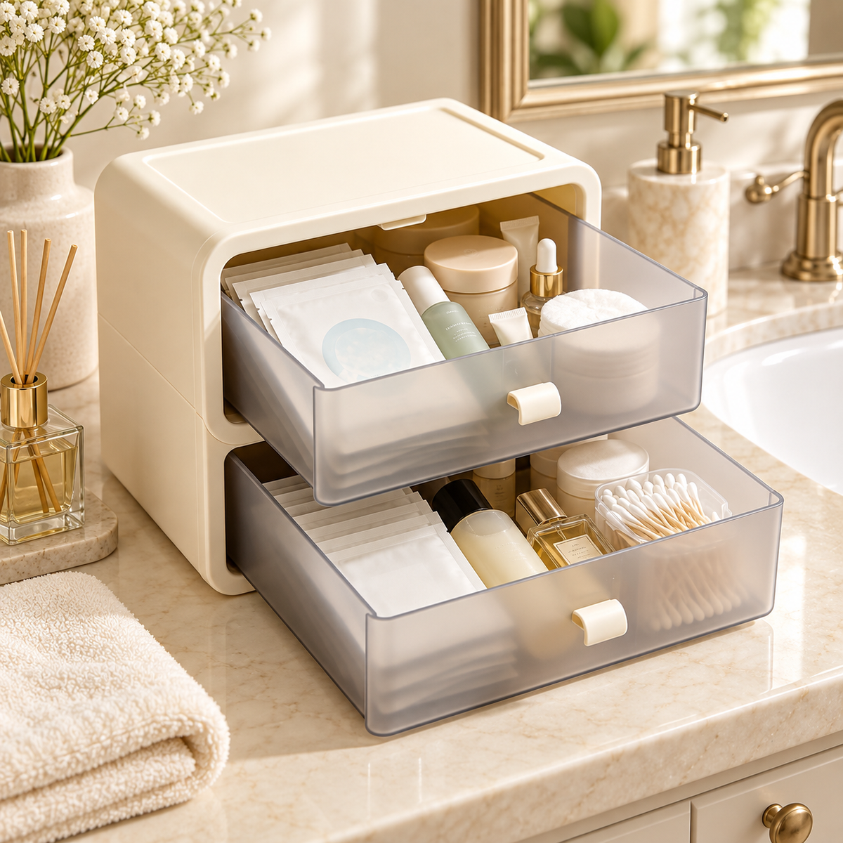 2-Drawer Bathroom & Vanity Organizer